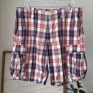 Men's POLO Jeans Company Ralph Lauren Plaid Cargo Shorts Size 36